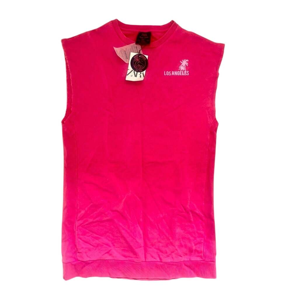 New Zara Girls Pink Ombre Surf Mood Los Angeles Dress 11-12 yrs NWT